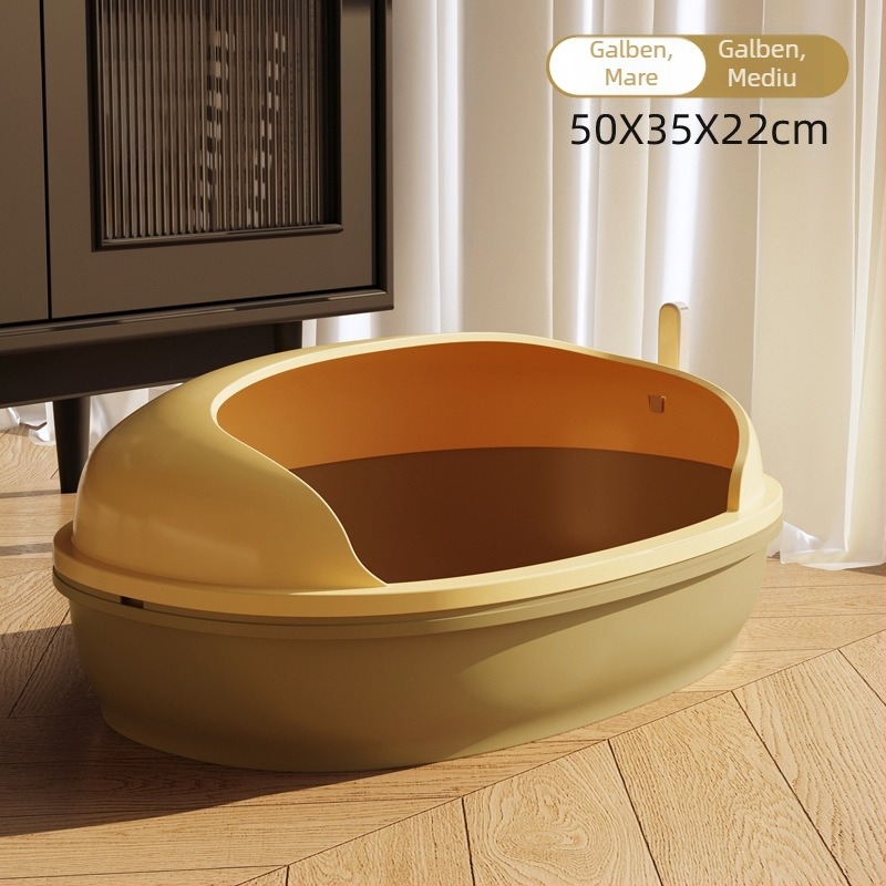 Cutie de nisip pentru pisici, design semiînchis, anti nisip, pentru mai multe pisici, material PP, Brand Guaiguai