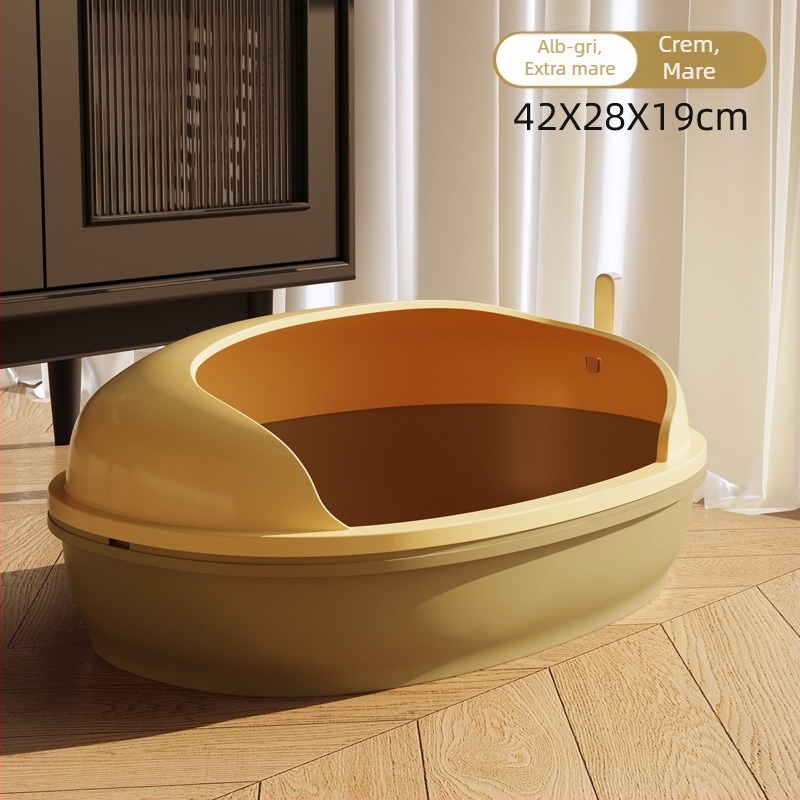 Cutie de nisip pentru pisici, design semiînchis, anti nisip, pentru mai multe pisici, material PP, Brand Guaiguai