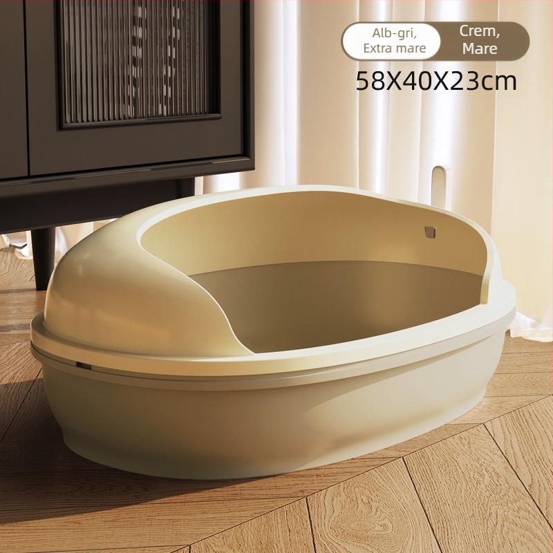 Cutie de nisip pentru pisici, design semiînchis, anti nisip, pentru mai multe pisici, material PP, Brand Guaiguai