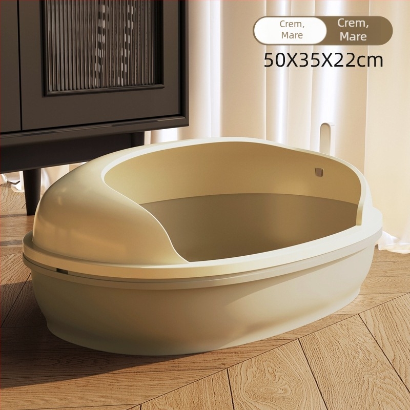 Cutie de nisip pentru pisici, design semiînchis, anti nisip, pentru mai multe pisici, material PP, Brand Guaiguai