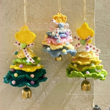 Shenyi pandantive metalice de Crăciun pentru brad și mașină – model plante și flori, lucrate manual, toamnă 2024