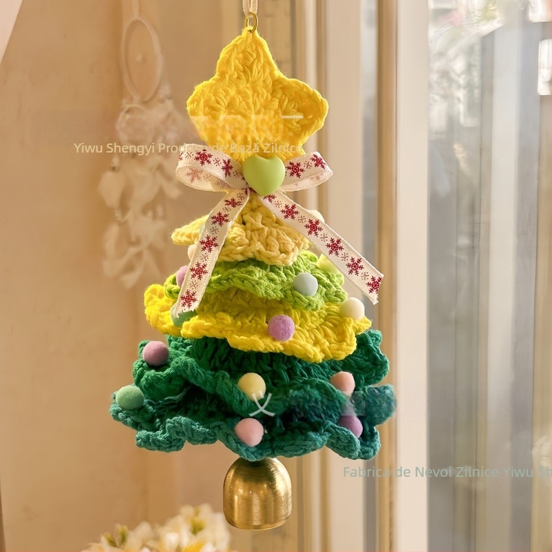 Shenyi pandantive metalice de Crăciun pentru brad și mașină – model plante și flori, lucrate manual, toamnă 2024