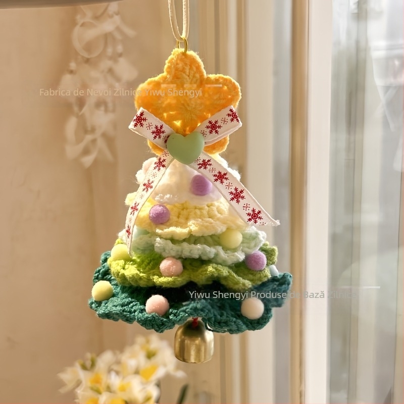 Shenyi pandantive metalice de Crăciun pentru brad și mașină – model plante și flori, lucrate manual, toamnă 2024