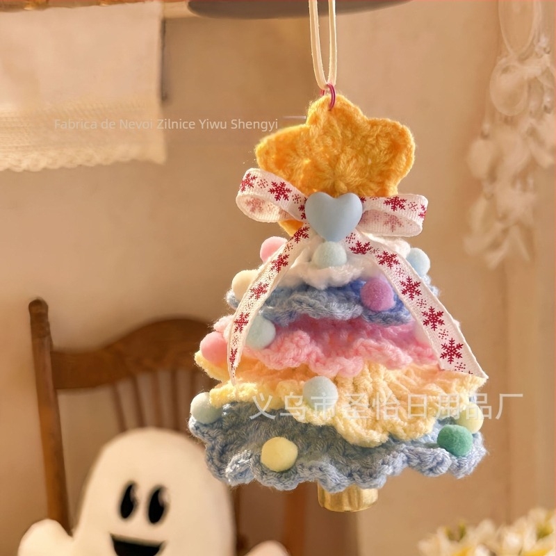 Shenyi pandantive metalice de Crăciun pentru brad și mașină – model plante și flori, lucrate manual, toamnă 2024