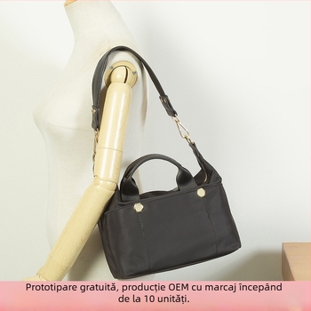 Geantă Tote din Oxford, stil urban minimalist, formă verticală pătrată, închidere cu fermoar