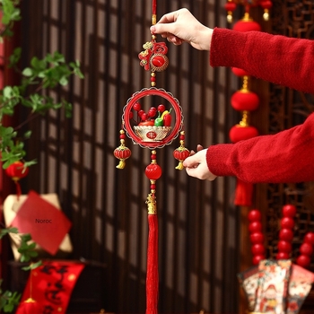 Pandantiv Anul Nou pentru Anul Calului pentru Mașină, Living și Hol — Finisare lucioasă, Vopsire, Stil desen animat cu frânghie de harnașaj, Lansare iarna 2024