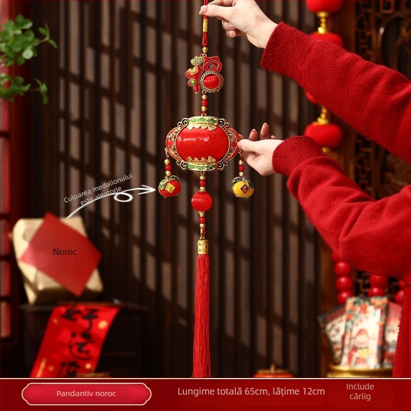 Pandantiv Anul Nou pentru Anul Calului pentru Mașină, Living și Hol — Finisare lucioasă, Vopsire, Stil desen animat cu frânghie de harnașaj, Lansare iarna 2024