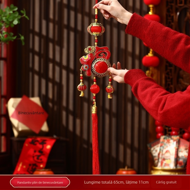 Pandantiv Anul Nou pentru Anul Calului pentru Mașină, Living și Hol — Finisare lucioasă, Vopsire, Stil desen animat cu frânghie de harnașaj, Lansare iarna 2024