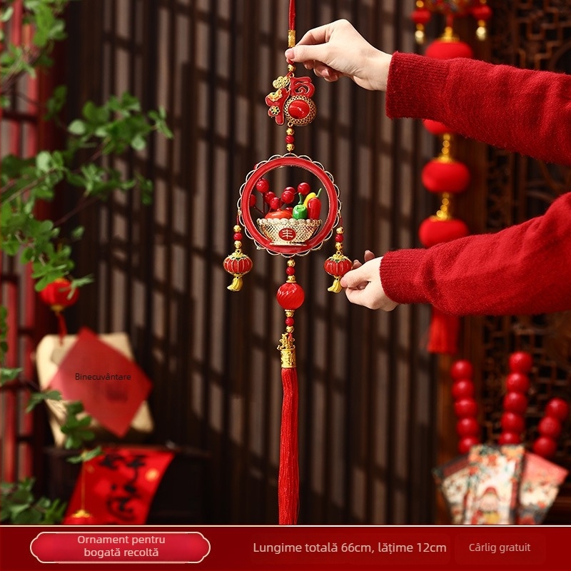 Pandantiv Anul Nou pentru Anul Calului pentru Mașină, Living și Hol — Finisare lucioasă, Vopsire, Stil desen animat cu frânghie de harnașaj, Lansare iarna 2024