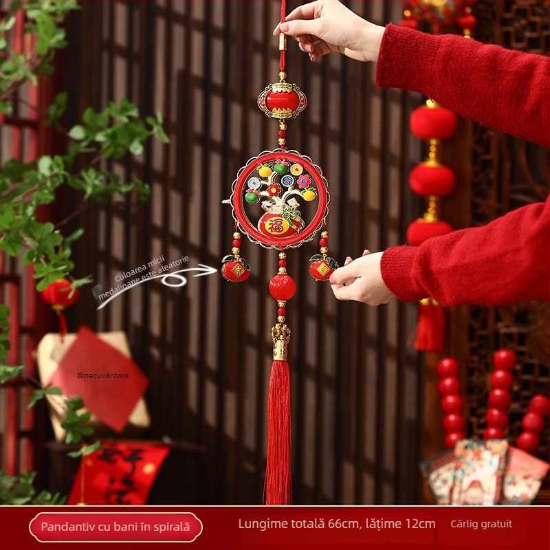 Pandantiv Anul Nou pentru Anul Calului pentru Mașină, Living și Hol — Finisare lucioasă, Vopsire, Stil desen animat cu frânghie de harnașaj, Lansare iarna 2024