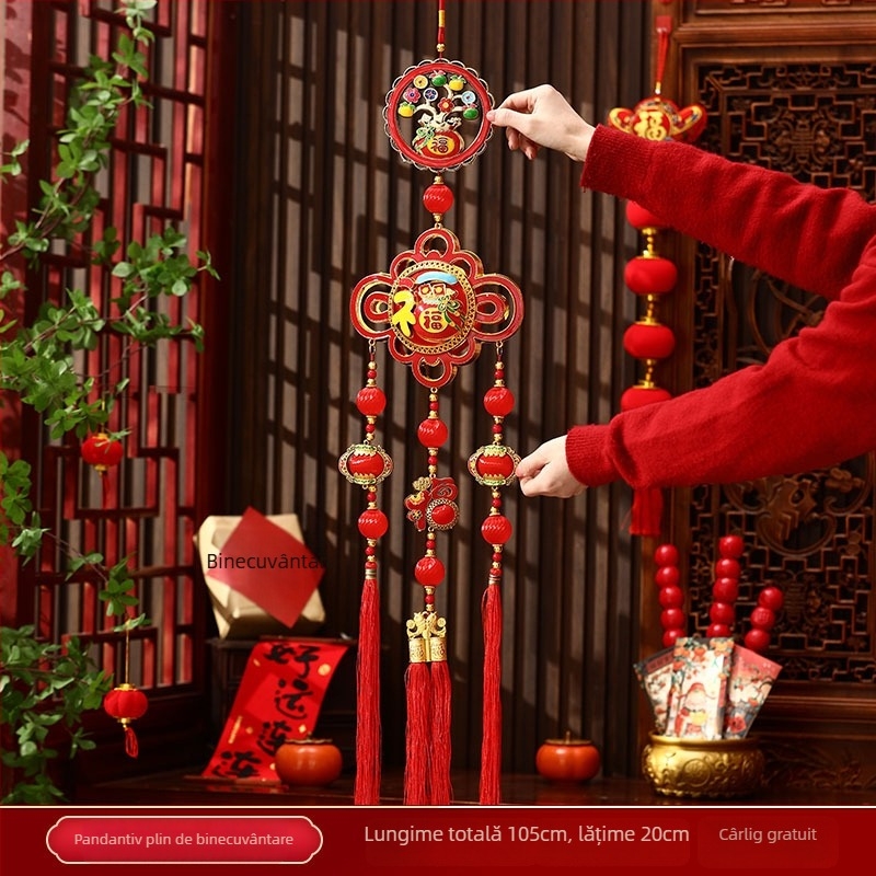 Pandantiv Anul Nou pentru Anul Calului pentru Mașină, Living și Hol — Finisare lucioasă, Vopsire, Stil desen animat cu frânghie de harnașaj, Lansare iarna 2024