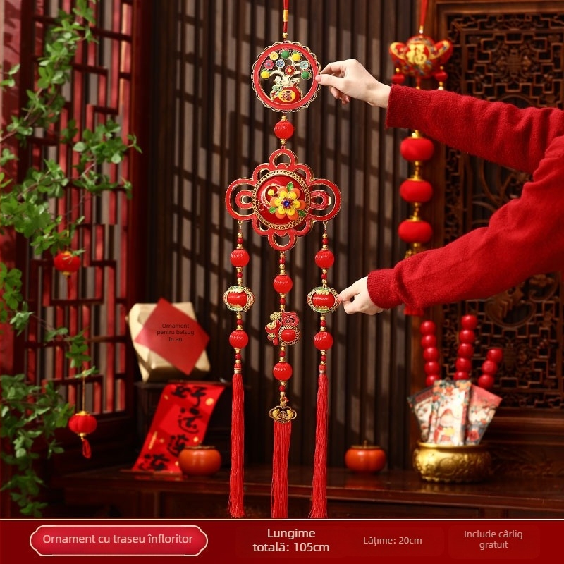 Pandantiv Anul Nou pentru Anul Calului pentru Mașină, Living și Hol — Finisare lucioasă, Vopsire, Stil desen animat cu frânghie de harnașaj, Lansare iarna 2024