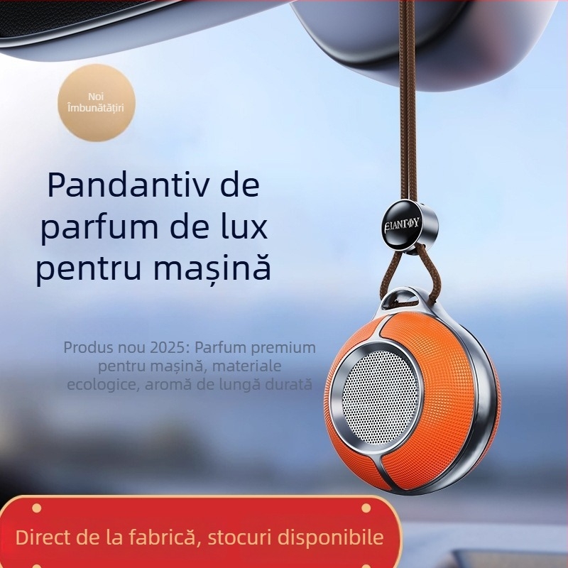 Pandantiv parfumat metalic pentru mașină, pentru oglinda retrovizoare – nano aromaterapie, aromă de durată, stil light luxury
