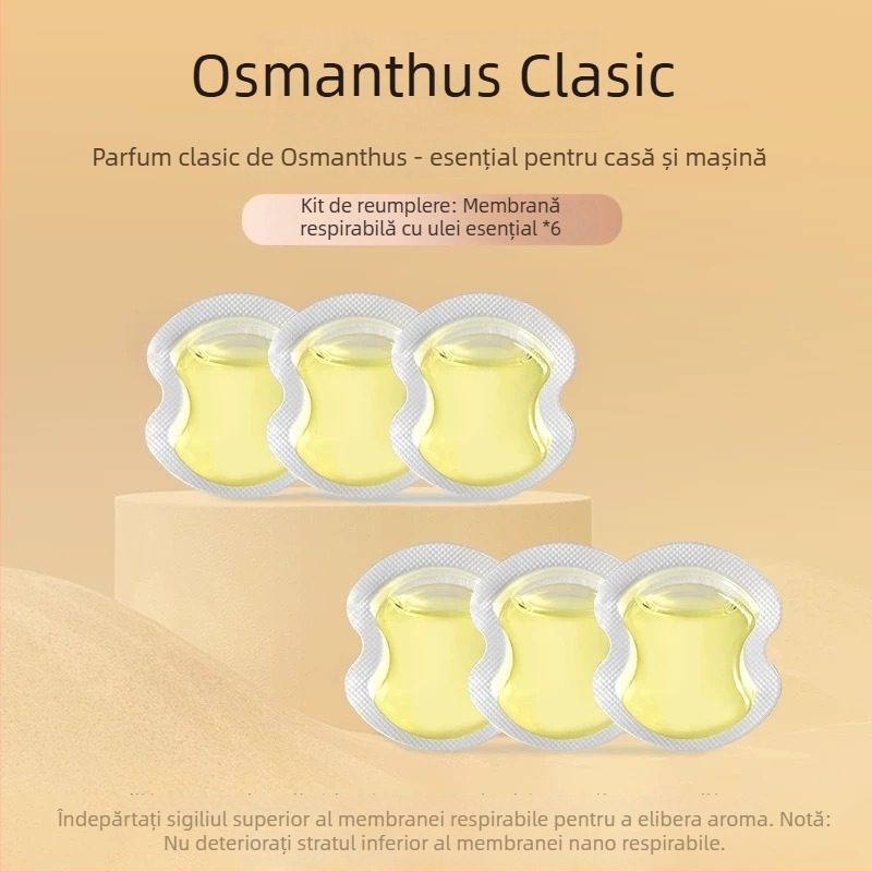 Pandantiv parfumat metalic pentru mașină, pentru oglinda retrovizoare – nano aromaterapie, aromă de durată, stil light luxury