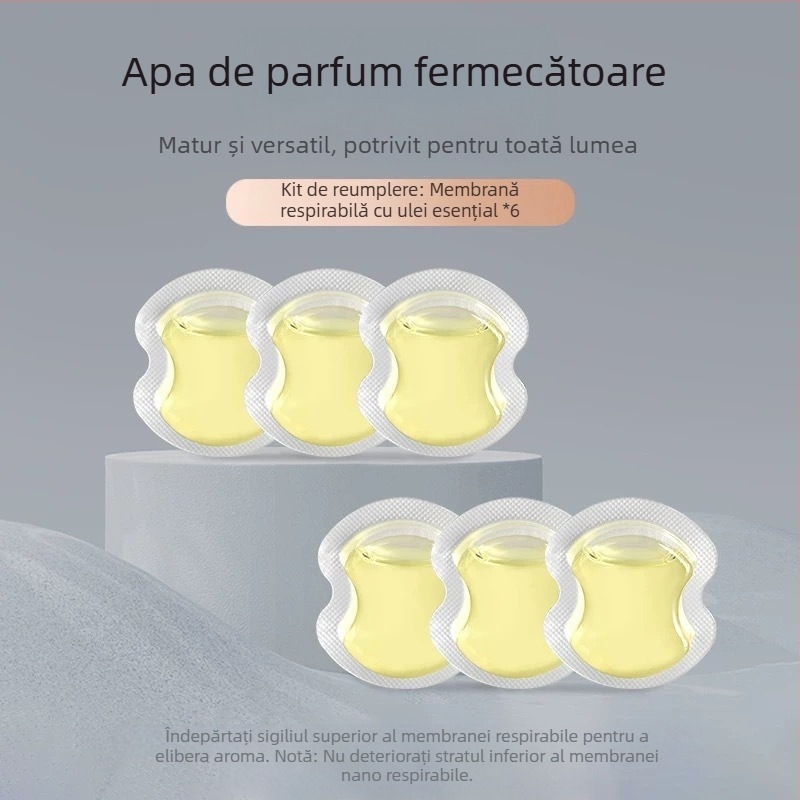 Pandantiv parfumat metalic pentru mașină, pentru oglinda retrovizoare – nano aromaterapie, aromă de durată, stil light luxury