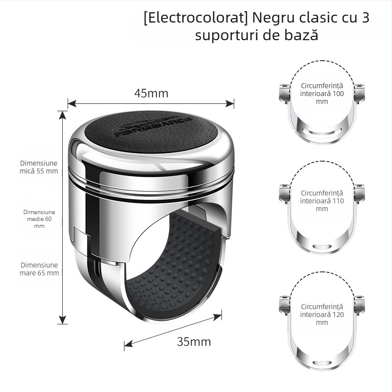 Vino Îmbunătățitor volan auto cu rulment din metal, carcasă acoperită cu piele; 190 g; compatibil cu mașini, SUV-uri și pickupuri