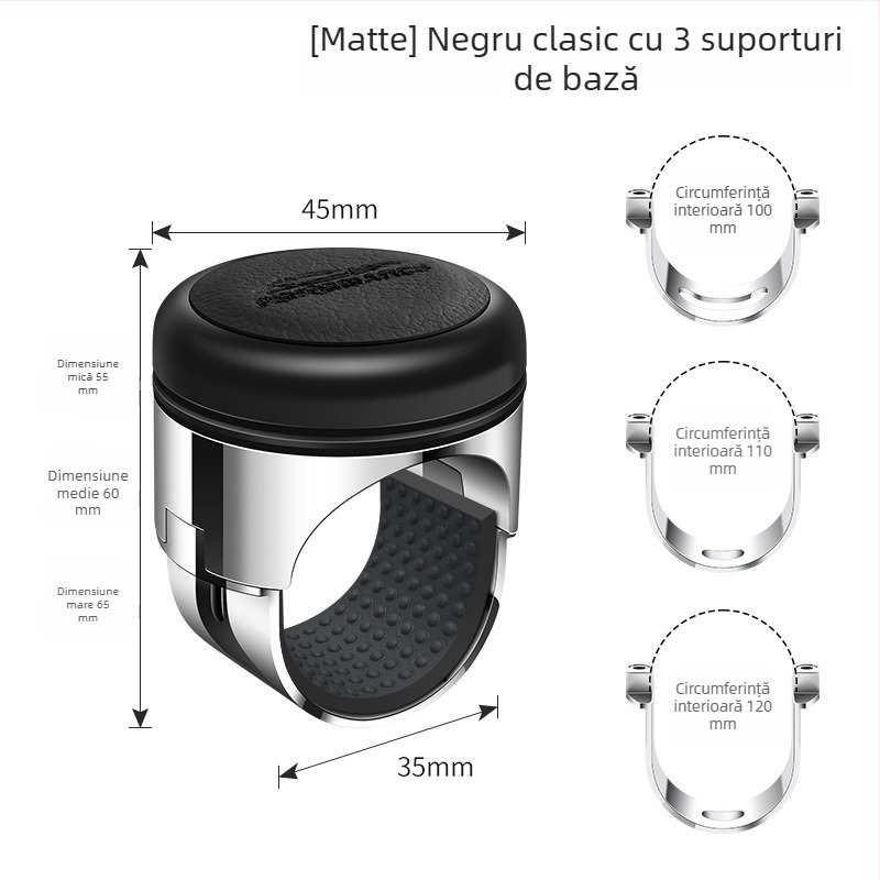 Vino Îmbunătățitor volan auto cu rulment din metal, carcasă acoperită cu piele; 190 g; compatibil cu mașini, SUV-uri și pickupuri