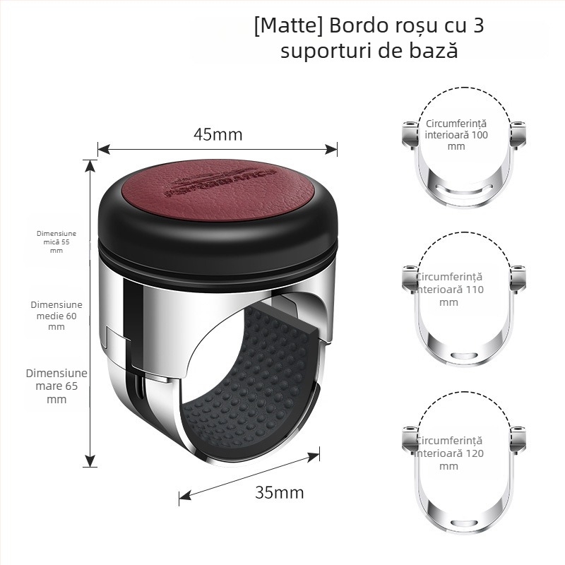 Vino Îmbunătățitor volan auto cu rulment din metal, carcasă acoperită cu piele; 190 g; compatibil cu mașini, SUV-uri și pickupuri