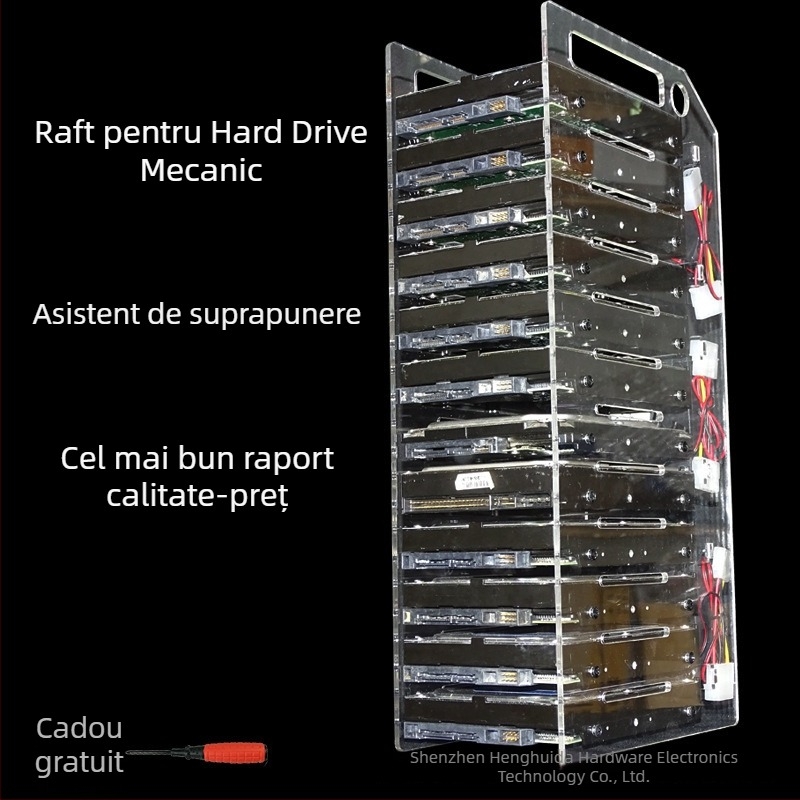 Suport HDD cu mai multe discuri — acrilic transparent; model: Multi-Hard drive bracket; marcă: Lian Yi Hao Yu; OEM