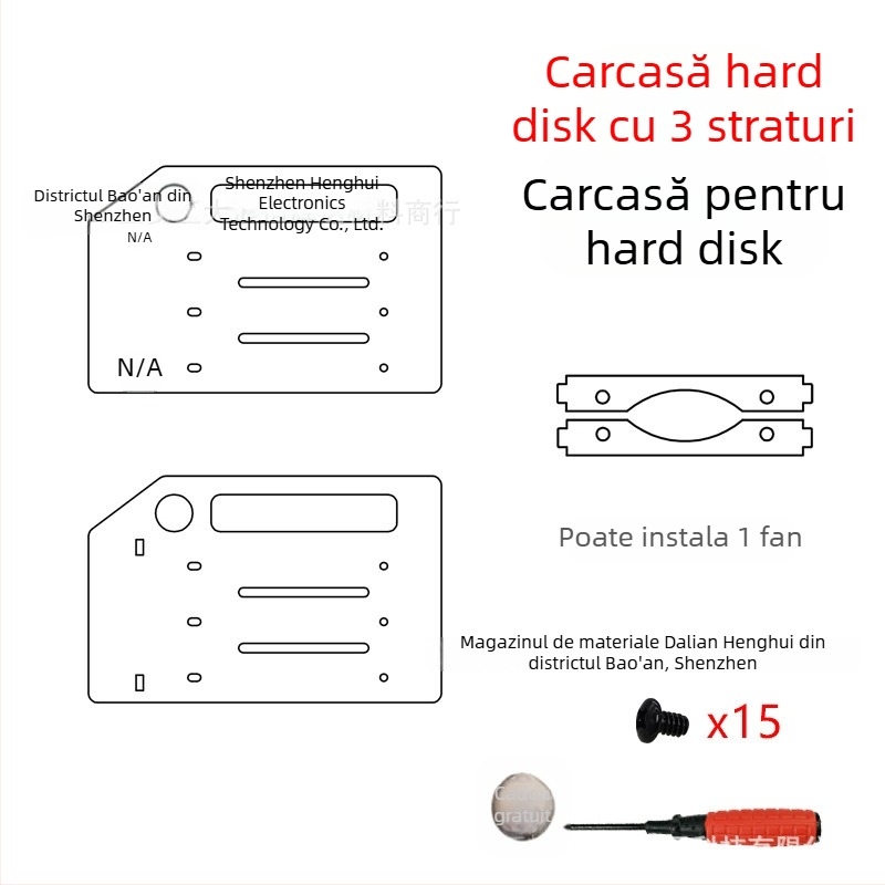 Suport HDD cu mai multe discuri — acrilic transparent; model: Multi-Hard drive bracket; marcă: Lian Yi Hao Yu; OEM