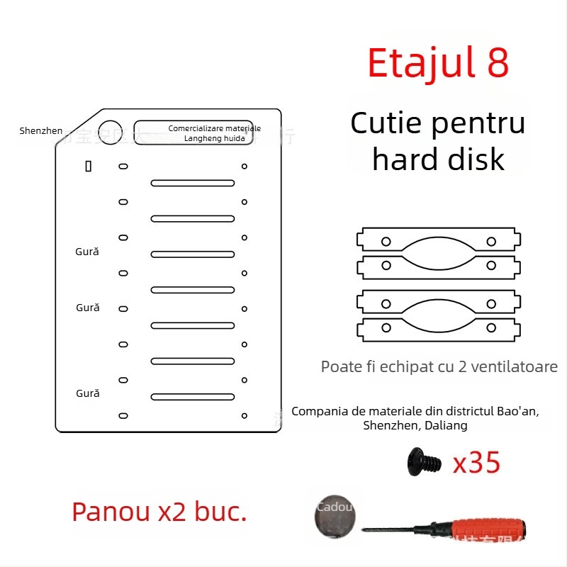Suport HDD cu mai multe discuri — acrilic transparent; model: Multi-Hard drive bracket; marcă: Lian Yi Hao Yu; OEM