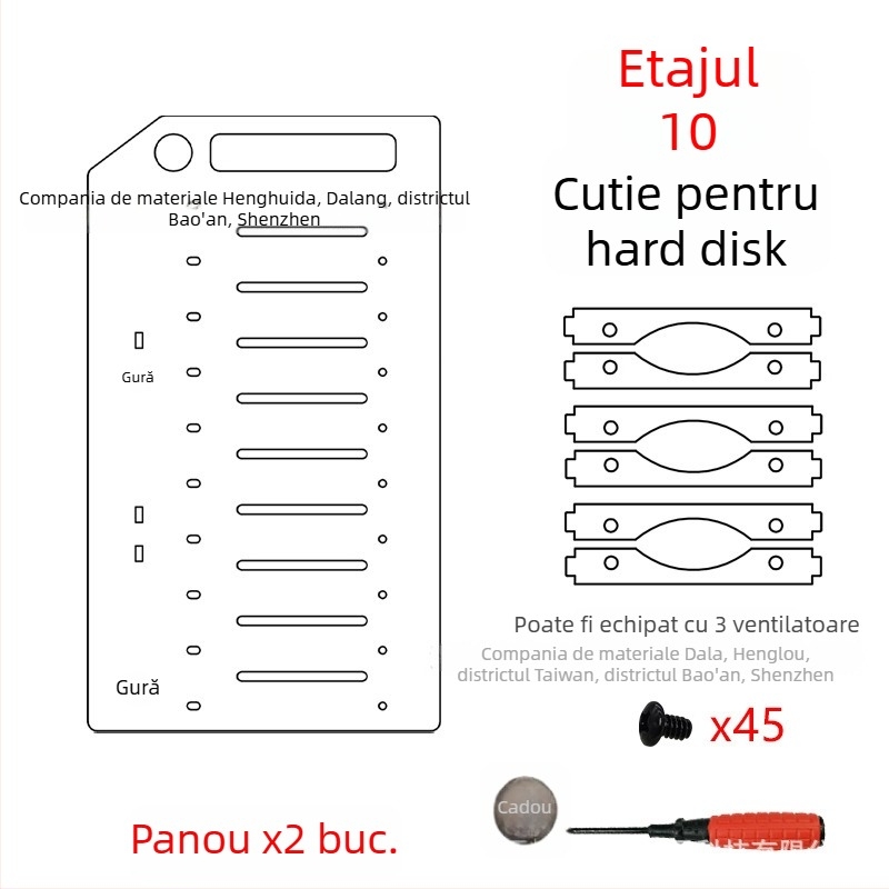 Suport HDD cu mai multe discuri — acrilic transparent; model: Multi-Hard drive bracket; marcă: Lian Yi Hao Yu; OEM