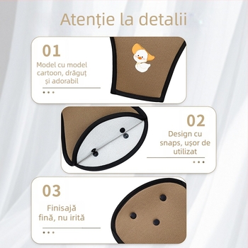 BearCouple Set protecție centuri auto pentru copii cu protecție de gât, reglaj de centură, extensie centură, placă de protecție, capac de centură — personalizabil, imprimare logo posibil