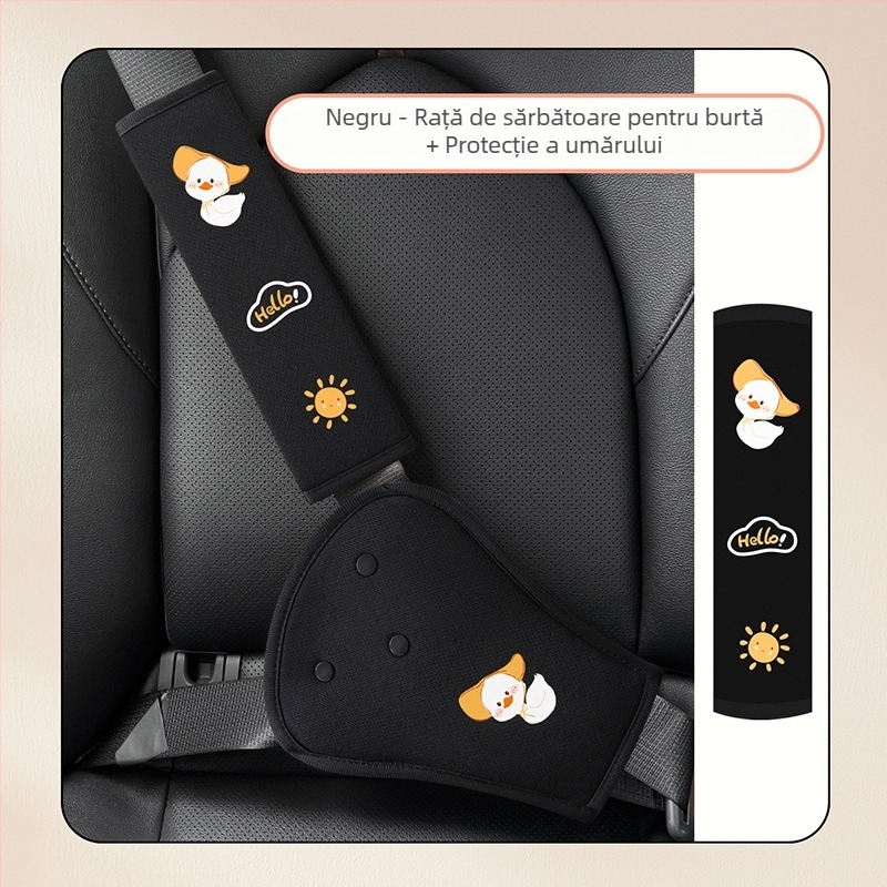 BearCouple Set protecție centuri auto pentru copii cu protecție de gât, reglaj de centură, extensie centură, placă de protecție, capac de centură — personalizabil, imprimare logo posibil