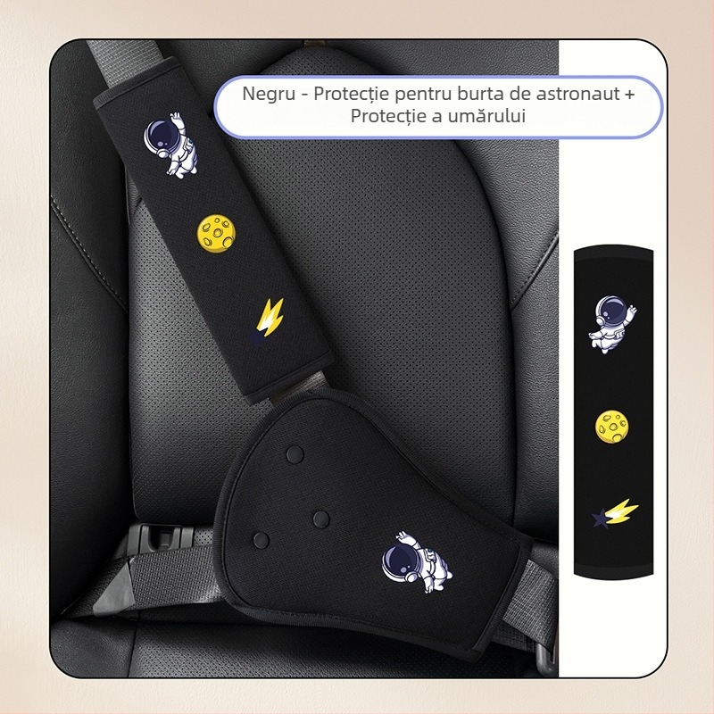 BearCouple Set protecție centuri auto pentru copii cu protecție de gât, reglaj de centură, extensie centură, placă de protecție, capac de centură — personalizabil, imprimare logo posibil