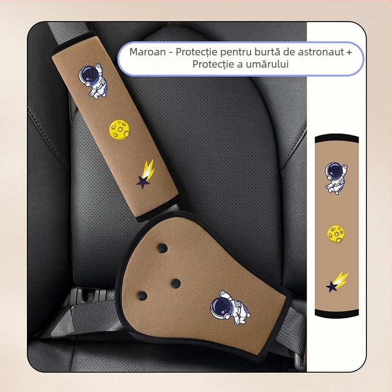 BearCouple Set protecție centuri auto pentru copii cu protecție de gât, reglaj de centură, extensie centură, placă de protecție, capac de centură — personalizabil, imprimare logo posibil