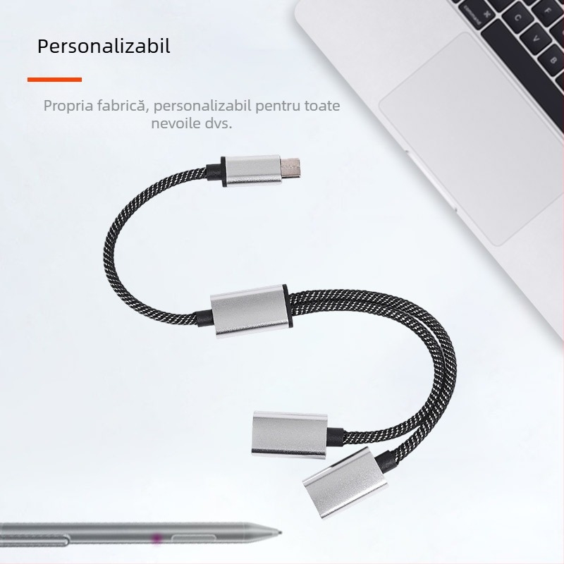 Hub USB-C cu 3 porturi USB 2.0, viteză 480 Mbps, alimentat prin bus, cablu 30 cm — Model A-15