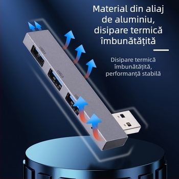 Hub USB 3.0 XS-889a, 3 porturi, transfer USB 2.0/3.0, fără alimentare externă