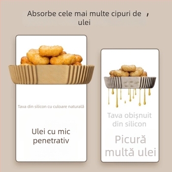 Hârtie de copt pentru air fryer și cuptor – absorbantă de ulei, acoperire cu silicon, pătrată, rezistentă la temperaturi înalte