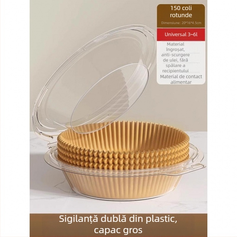 Hârtie de copt pentru air fryer și cuptor – absorbantă de ulei, acoperire cu silicon, pătrată, rezistentă la temperaturi înalte