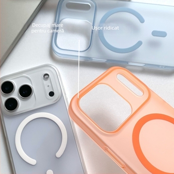 Carcasă pentru iPhone — PC transparent, finisaj mat, design magnetic (PC material, finisaj mat, magnetic, anti-cadere, anti-amprente)