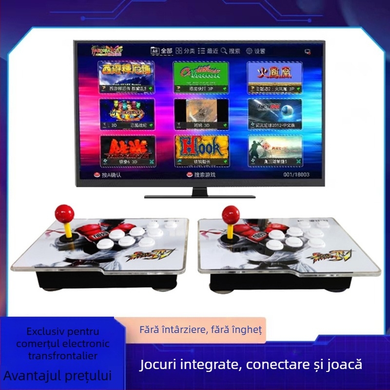 Consolă arcade nostalgică pentru doi jucători cu 64GB, Linux OS, software de joc original, compatibil PS3