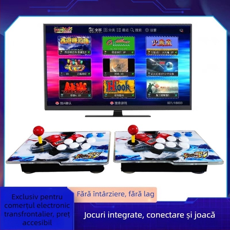 Consolă arcade nostalgică pentru doi jucători cu 64GB, Linux OS, software de joc original, compatibil PS3