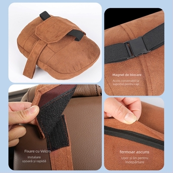 Perne pentru cap și lombar pentru mașină, umplutură DuPont Cotton, husă exterioară din bumbac 100%, model solid, rezistență la flacară 100