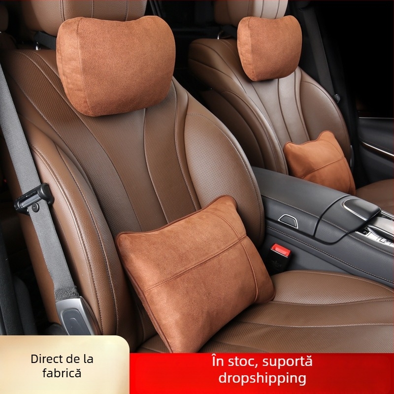 Perne pentru cap și lombar pentru mașină, umplutură DuPont Cotton, husă exterioară din bumbac 100%, model solid, rezistență la flacară 100