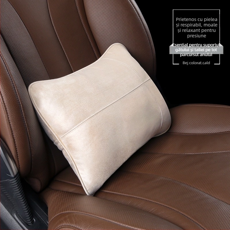 Perne pentru cap și lombar pentru mașină, umplutură DuPont Cotton, husă exterioară din bumbac 100%, model solid, rezistență la flacară 100