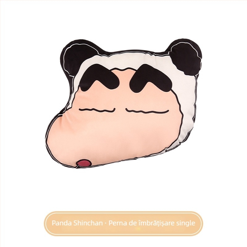 Set de perne pentru cap și lombară pentru mașină cu pernă de gât – stil desen animat, universal pentru toate anotimpurile, exterior pluș artificial, umplutură fibră sintetică