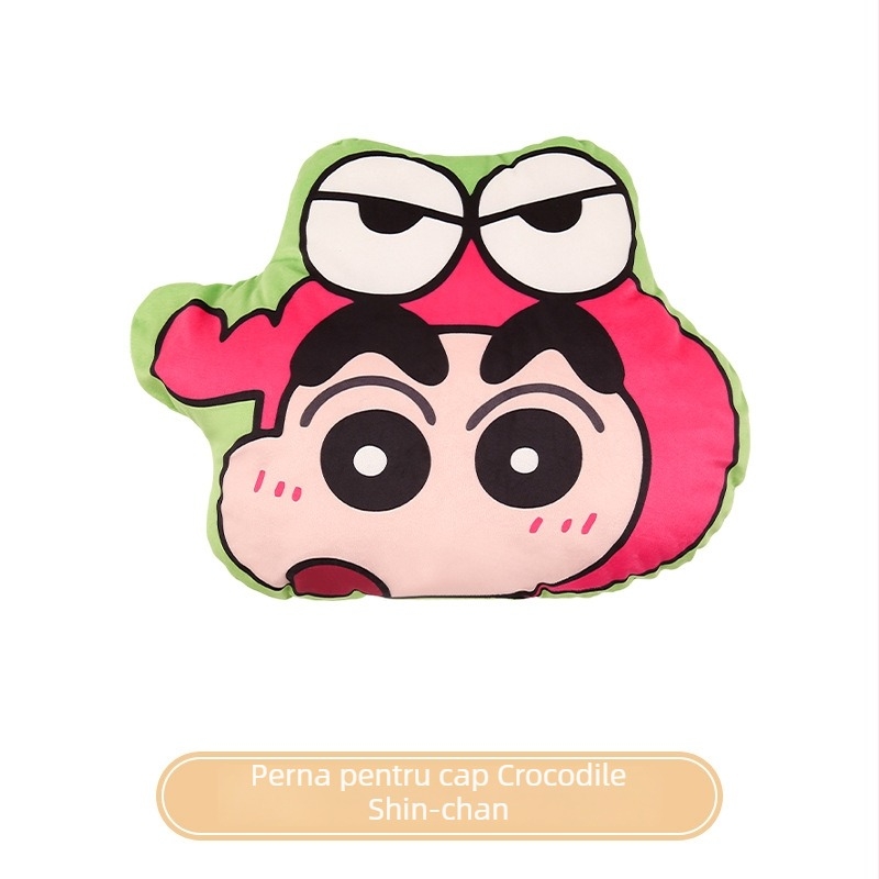 Set de perne pentru cap și lombară pentru mașină cu pernă de gât – stil desen animat, universal pentru toate anotimpurile, exterior pluș artificial, umplutură fibră sintetică