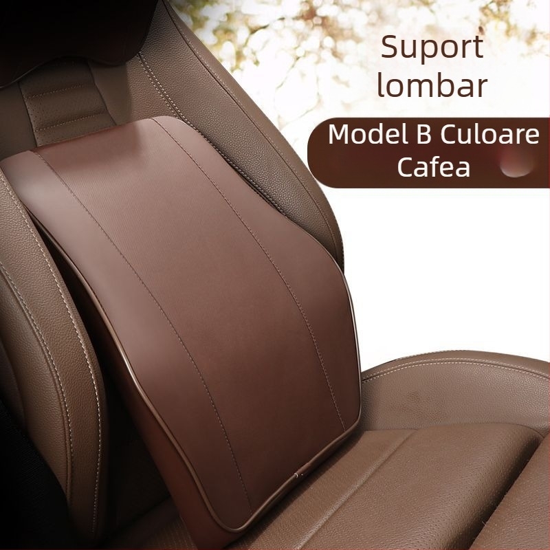 Perne pentru cap și suport lombar auto cu memory foam — Piele artificială, Pentru toate sezoanele, Compatibil cu toate marcile de mașini, Stil simplu