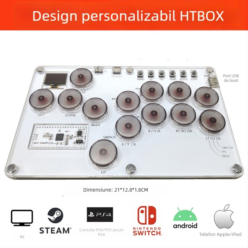 Tastatură arcade de luptă SKY2040 – interfață USB, construcție din acrilic, suport SOCD