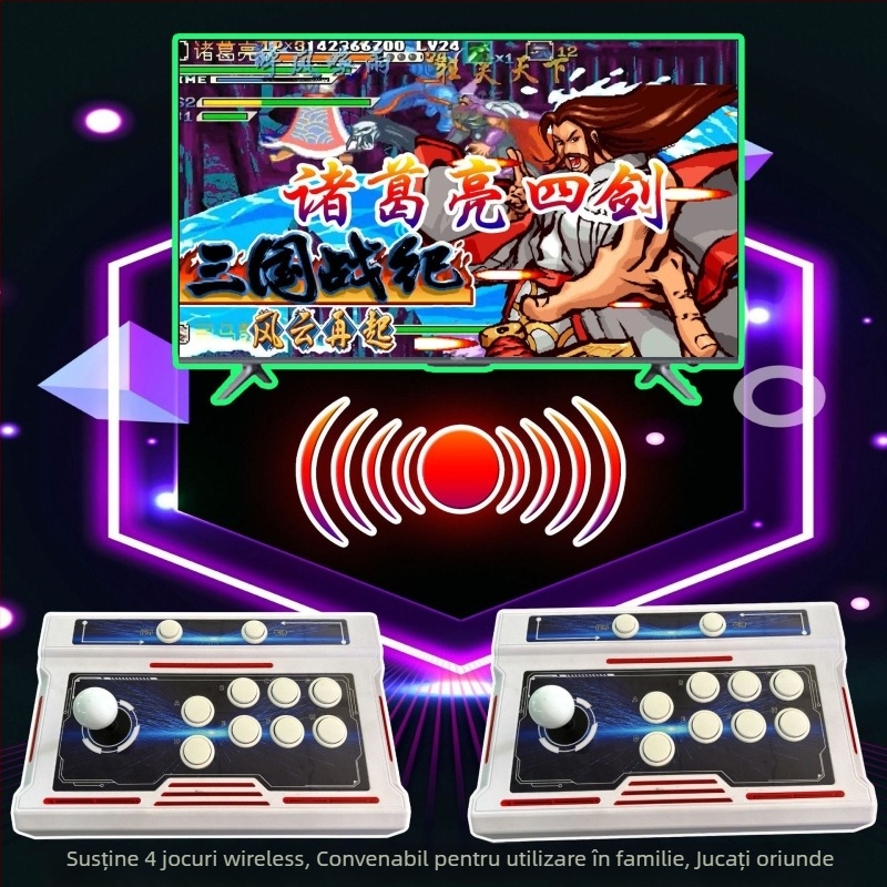 Consolă de jocuri nostalgică pentru televizor pentru doi jucători, cu software original, 16GB memorie, controlere cablate și fără fir, model SST01