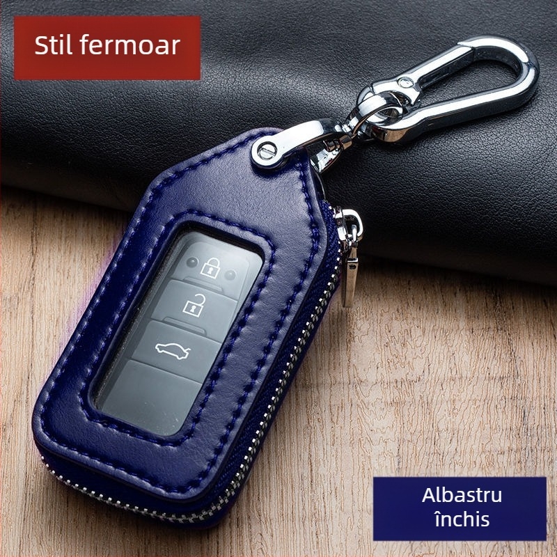 Geantă pentru chei auto cu fereastră transparentă, pentru bărbați, protecție simplă, căptușeală din piele sintetică fibrosă, depozitare acasă