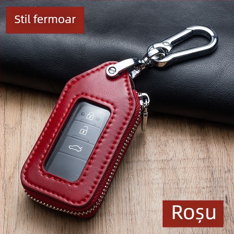 Geantă pentru chei auto cu fereastră transparentă, pentru bărbați, protecție simplă, căptușeală din piele sintetică fibrosă, depozitare acasă