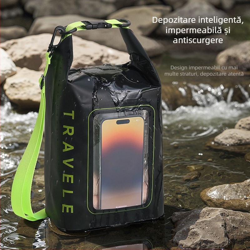 Geantă impermeabilă de exterior, crossbody – material plasă PVC, căptușeală EVA, unisex