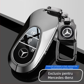 Carcasă pentru cheie Mercedes-Benz pentru C260L, E300L, GLC, A200L, GLB – aliaj de zinc, stil premium