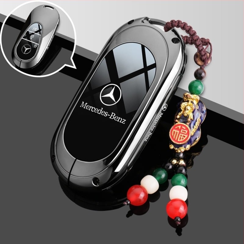 Carcasă pentru cheie Mercedes-Benz pentru C260L, E300L, GLC, A200L, GLB – aliaj de zinc, stil premium